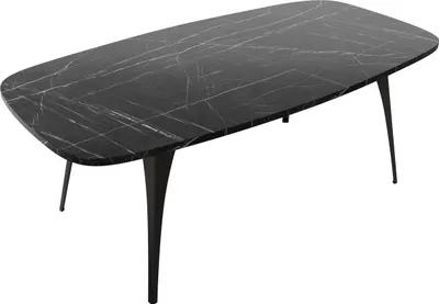Produktbild von MIRJAN24 Couchtisch Fabiola, Kaffeetisch, Beine aus Stahl, Sofatisch, Modern, Wohnzimmertisch (Farbe: Schwarz / Black Pietra Grigia)