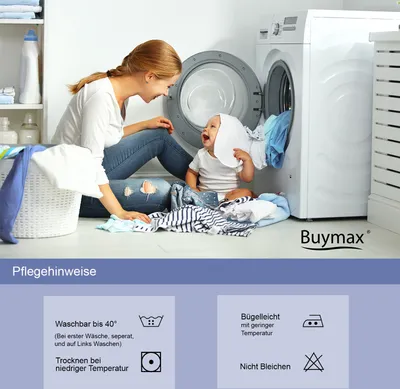 Produktbild von Buymax® Renforce Bettwäsche 200x220 cm aus 100% Baumwolle 3 teilig mit Reissverschluss (1x Bettbezug, 2x Kopfkissenbezug 80x80 cm), Deckenbezug Set