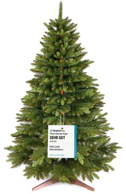 Productafbeelding van Kerstboom kunstkerstboom - 180 cm - Levensechte naalden - Met houten standaard