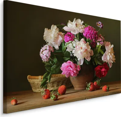 Produktbild von Fabelhafte Canvas LEINWAND BILDER 30x20 cm XXL Kunstdruck Pfingstrosen Blumen Natur