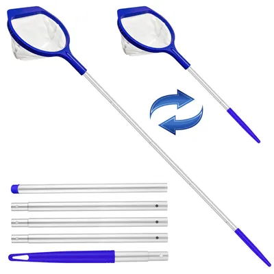 Imagen del producto de Filtro para piscina de malla fina, vara telescópica de 146 cm, aluminio, para estanque y acuario