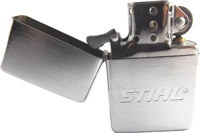 Produktbild von Stihl Sturmfeuerzeug Gravur Feuerzeug Chrom Gebürstet Klappbar Nachfüllbar