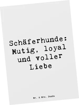 Produktbild von Mr. & Mrs. Panda Grußkarte Spruch Schäferhunde Freundschaft - Weiß - Geschenk, Hunderassen Charakter, Schäferhund, Ansichtskarten, treue Hunde, Hütehund, bildkarte