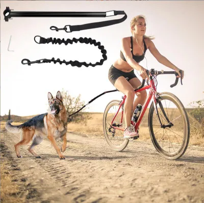 Produktbild von Fahrrad-Hundeleine, Hundeleine, abnehmbare elastische Fahrrad-Hundeleine, Metall-Hundeleine