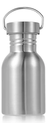 Edelstahl-Wasserflasche 380 ml mit Henkel, BPA-frei, wiederverwendbar