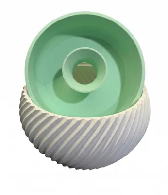 Image de HUKA SpiroDuo, bol design pour pistaches 15 cm Couleur : rose et blanc