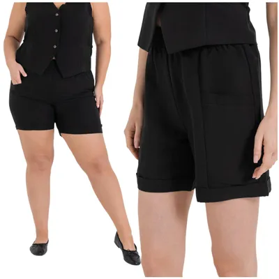 Immagine prodotto di Moraj | Pantaloncini da donna - Taglia M - Pantaloncini estivi neri - Pantaloncini in lino - Pantaloncini in viscosa neri