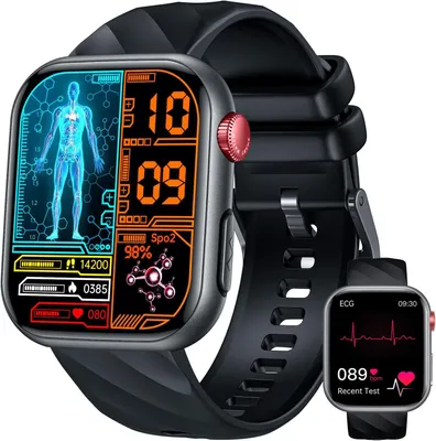 Produktbild von TAOPON Smartwatch Herren 1,97 Zoll AMOLED Touch, EKG HRV, Blutdruck, SpO₂, Schlafmonitor, 130+ Sportmodi, Bluetooth Anruf, IP67