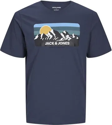 Image de T-shirt à manches courtes Jack & Jones Peak, bleu, taille L, homme, bleu, taille L