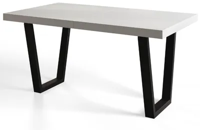 Immagine prodotto di Tavolo da Pranzo 180x280 cm, Tavolo Allungabile, per Cucina e Sala da Pranzo, Gambe in Metallo Stabili, Collezione Loft Trapez, Bianco