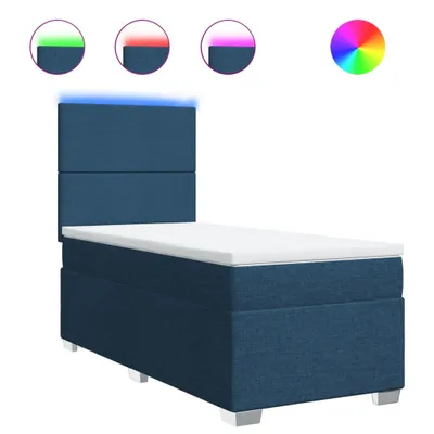 Produktbild von Boxspringbett mit Matratze Blau 90x190 cm Stoff