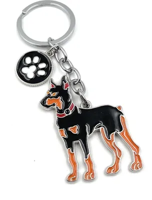 Produktbild von Onwomania - Dobermann Hund -  Metall Schlüsselanhänger, ideal als Geschenk z.B. für den besten Freund, die beste Freundin, Mama - Für Männer, Frauen & Kinder