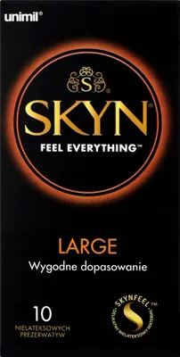 Produktbild von Unimil SKYN Large, Männliches Kondom, weich, Natürlich/Natur, Groß, Zusätzliches Gefühl, 56 mm