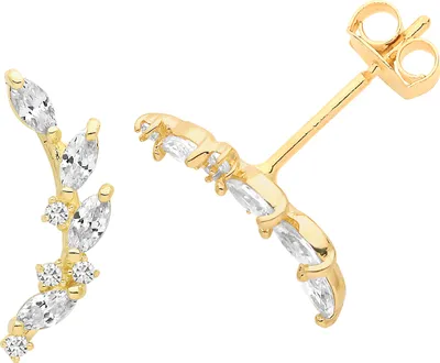 Image de Boucles d'Oreilles Femme Or 375/1000 avec Oxyde de Zirconium - 14mm*5mm; TRS26886