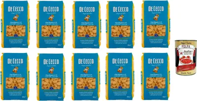 Produktbild von De Cecco Pipe Rigate N°49, 100% Italienisch Pasta Nudeln 10x 500g + Italian Gourmet Polpa 400g