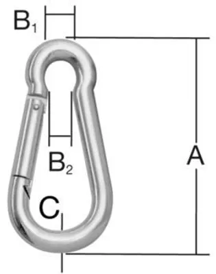 Immagine prodotto di Moschettone per vigili del fuoco zincato 80x 8 mm