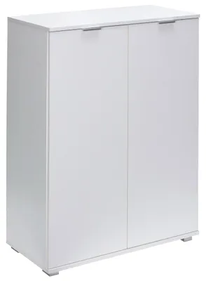 Immagine prodotto di CASARIA® Cassettiera Alba 2 Ante con Ripiani 71x101x35 cm Comò Armadietto Ufficio Mobiletto Bianco