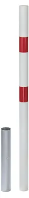 Produktbild von Alberts Absperrpfosten Stabo | zum Einbetonieren, herausnehmbar | weiß | Pfosten-Ø 60 mm | Höhe über Boden 100 cm | ohne Ösen
