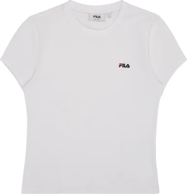 Produktbild von Damen Slim Fit T-Shirt Weiß mit Stickerei und Rundhalsausschnitt