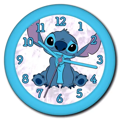 Obrázok produktu pre Analógové nástenné hodiny Lilo & Stitch s priemerom 25 cm: farebný doplnok pre váš domov
