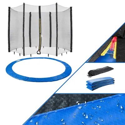 Image de AREBOS Trampoline Filet de rechange & couverture de bord 244 cm | Résistant aux UV, hydrofuge