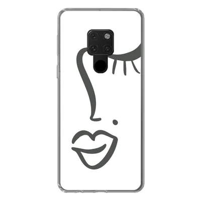 Produktbild von MuchoWow® Handyhülle Schutzhülle Hülle für Huawei P40 Lite Frau - Schwarz - Weiß - Abstrakt Silikon Softcase Handy Hülle - Handy