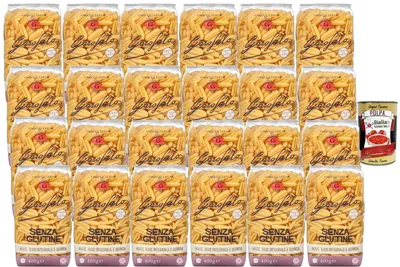 Produktbild von Italian Gourmet Glutenfreie Pasta Gnocchi Sardi, Mais- Reisvollkorn- & Quinoa-Pasta, italienische glutenfreie Nudeln für Pasta-Gerichte, Großpackung 24 x 400 g + Italian Gourmet Polpa