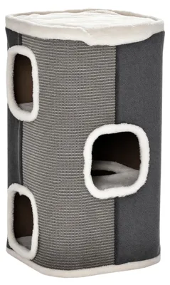 Immagine prodotto di PawHut Tiragraffi a colonna per gatti Tiragraffi a 3 livelli Mobili per animali domestici Grigio+Bianco