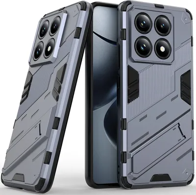 Obrázek produktu pro Pouzdro pro Xiaomi 14T Pro Hybridní PC TPU Nárazuvzdorné Ochranné Pouzdro s Funkcí Stojanu Šedá