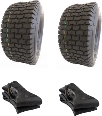 Produktbild von 2x Schlauch + 2x 11x4.00-4 Profil S2101 Rasenmäherreifen mit Schläuche Reifen für Rasentraktor Aufsitzmäher Rasenmäher Rasenreifen