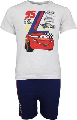 Produktbild von Disney Cars Lightning McQueen Kinder Pyjama Schlafanzug – Grau / 116