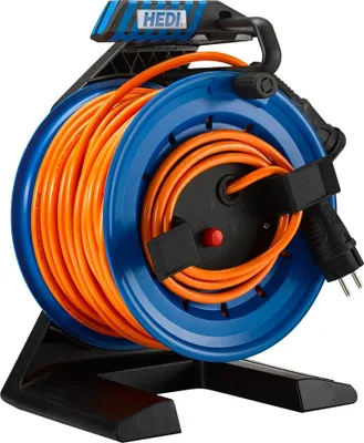 Produktbild von HEDI Vollkunststoff-Gerätekabeltrommel Generation 7 Companion (Kabeltrommel-ø 250 mm, 25 m HEDI Panzerkabel Plus, 1,5 m Anschlussleitung mit Schuko-Stecker) G7A25QTF