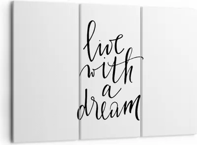 Produktbild von Bild auf Leinwand - Leinwandbild - 3 Teile - Handschriftlich Live Ein Traum - 105x70cm - Wand Bild - Wanddeko - Wandbilder - Leinwanddruck - Bilder - Wanddekoration - Leinwand bilder - CE105x70-4423