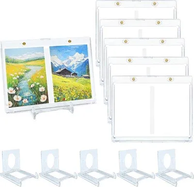 Immagine prodotto di Portacarte magnetico con protezione UV, cornice trasparente per carte, set da 6 portacarte