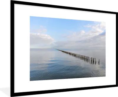 Produktbild von MuchoWow® Gerahmtes Poster Nordsee - Wolken - Wasser 90x60 cm - Poster mit Schwarzem Bilderrahmen Wandposter Rahmen Foto Bilder - Wanddekoration - Fotos