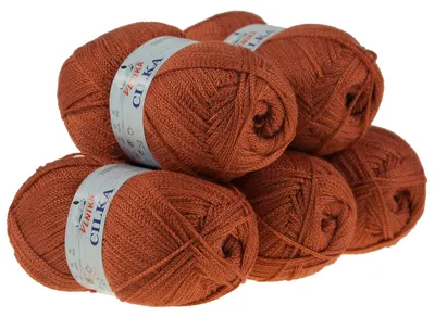 500g Strickgarn CILKA by VLNIKA Klassikgarn Strickwolle mit Schimmereffekt, braun