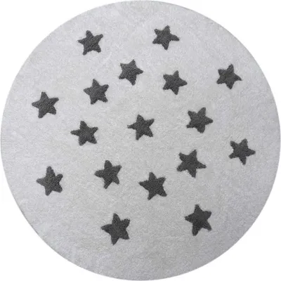 Image de Tapis rond en coton fait main avec motif enfant ETOILE R