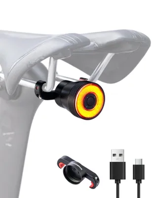 Immagine prodotto di ROCKBROS Luce Posteriore Bici COB LED 4 modalità di Illuminazione 60 Lumen USB Ricaricabile, per Bicicletta MTB Supporto per Reggisella