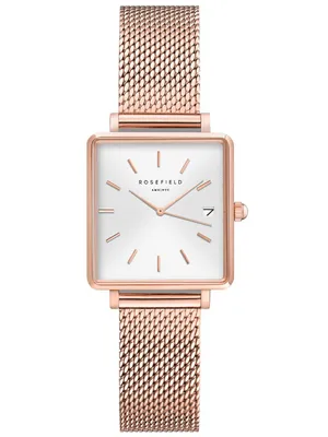 Produktbild von Rosefield QMWMRG-Q040 Damen-Armbanduhr, Edelstahl-Gehäuse, Metall-Armband