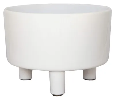 Obrázok produktu pre Biely okrúhly kvetináč, priemer 19 cm, odolný voči UV žiazeniu, vhodný do interiéru