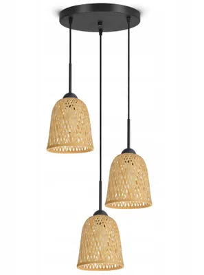 Obrázek produktu pro LUXOLAR Závěsné svítidlo Natural Bamboo 3 plameny E27 60 W - Závěsné svítidlo do obývacího pokoje, kuchyně - stropní svítidlo BOHO Design