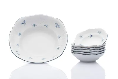 Produktbild von Thun 1794 Bernadotte, Kompottgarnitur, blaue Rosen, Thun-Porzellan, 7 d.