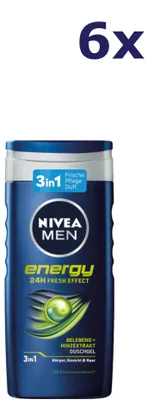 Produktbild von 6x Nivea Duschgel 250 ml Energy For Men