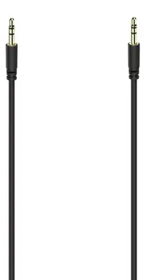 Produktbild von Audiokabel, Hama 56534, 3,5-mm-Klinke auf 3,5-mm-Klinke, 1 m, Schwarz