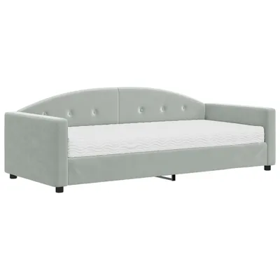 Produktbild von vidaXL Tagesbett mit Matratze Hellgrau 90x190 cm Samt
