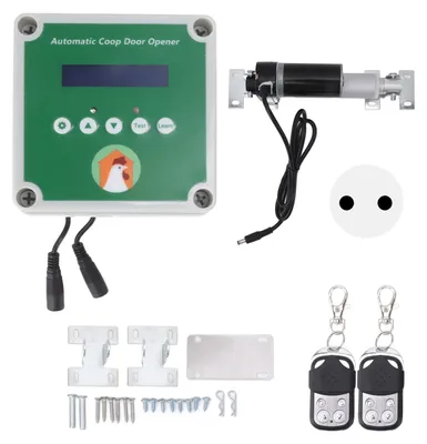 Produktbild von Automatischer Hühnerstallöffner, Linearantriebe, elektrischer Geflügelhaustür-Motorsatz mit Lichtsensor-Fernbedienung