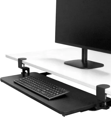 Produktbild von Famanu Tastaturablage unter dem Schreibtisch - verschiebbar, C-Klemme, 20 kg Tragkraft