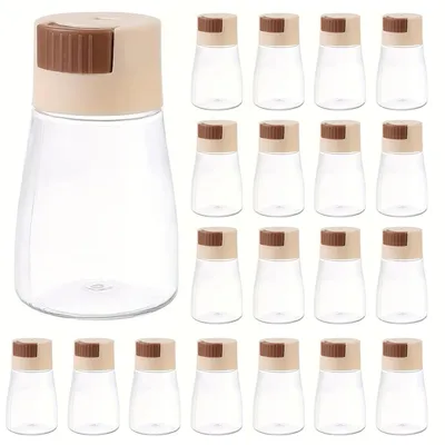 Produktbild von 20er Set Dosier-Salzstreuer 0,5g,Präziser Gewürzstreuer mit Druckknopf,Luftdicht & Feuchtigkeitsgeschützt,Beige PET Gewürzdosen Set für Küche & Grill,216g Kapazität