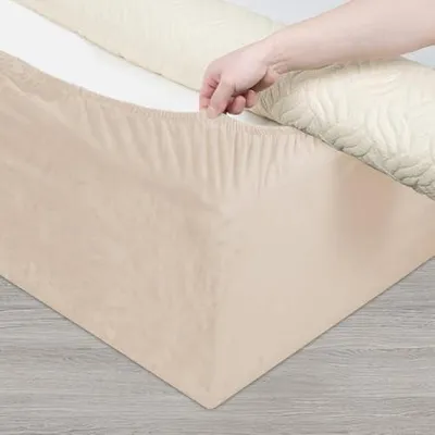 Obrázek produktu pro Potah na matrace do jednoosobové postele s elastickou gumou (barva: béžová)