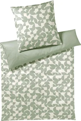 Produktbild von elegante Bettwäsche-Garnitur Mako-Satin Studio Graphic Farbe Wasabi Grün Größe 135x200+80x80